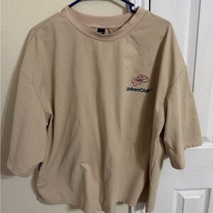 MANFINITY Beige Crew Neck T-Shirt